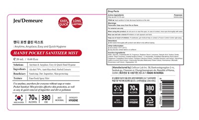 Product Label (Handy Pocket Sanitizer Mist)